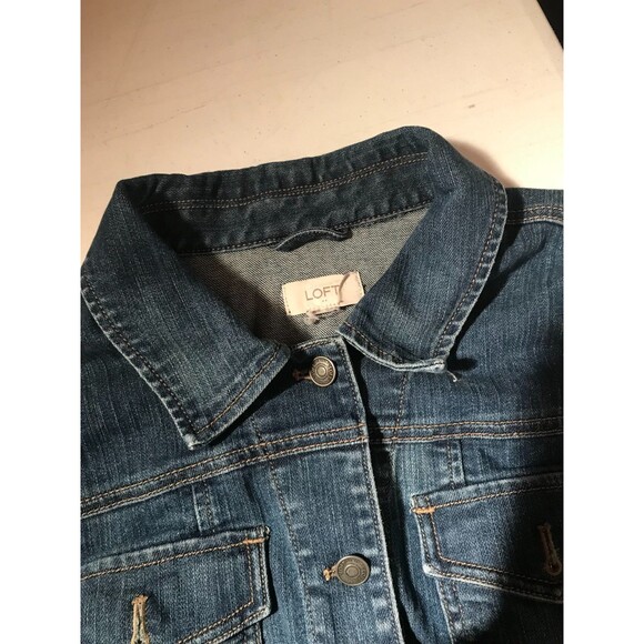 Denim Vest Size Medium Loft Factory Jean Button Front Classic Preppy Casual Cute - Picture 4 of 4